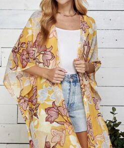 Urban chic floral kimono cardigan