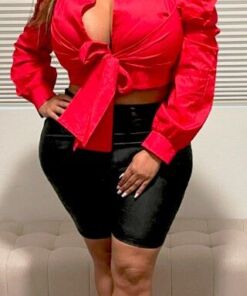 Crisscross Front Tie Shirt