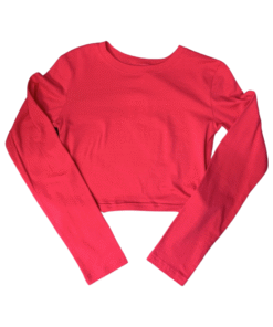 Round Neck Long Sleeve Crop Top