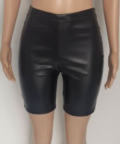 Faux Leather Biker Shorts