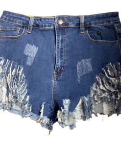 PLUS SIZE DENIN JEANS W/ FRINGE HEM DETAIL