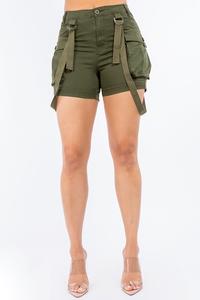 High Waisted Mini Shorts w/Suspenders