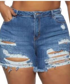 PS Distressed High Waist Shorts