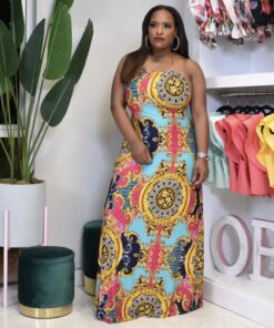 Blue &Pink Maxi Dress