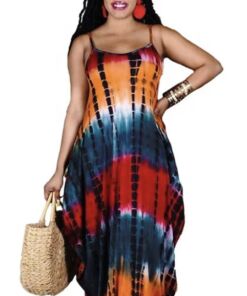 Green Red Orange & Black Maxi Dress