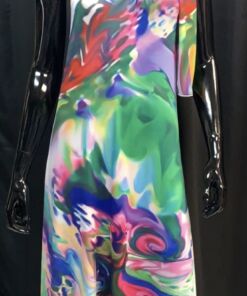 Purple Green Blue Halter Maxi Dress