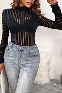 Sexy Top W/Jewel High Neck