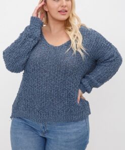 Plus Dropped Shoulder Knit Sweater