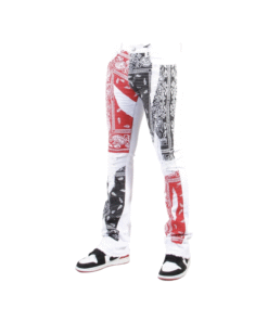 Bandana Print Stacked Jeans