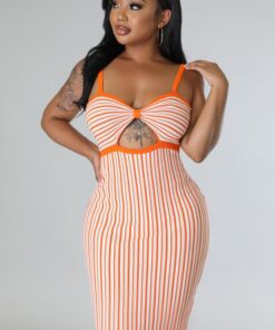 Striped Knit Bodycon Dress