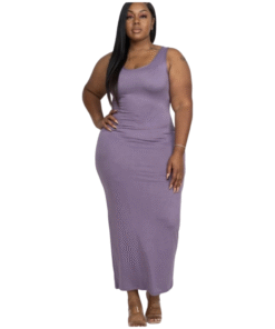 Plus Size Solid Basic Maxi Dress