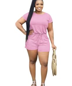 Crew Neck Short Sleeve Romper