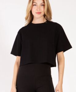 Oversized short sleeve cropped T Shirt
