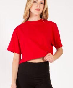 Oversized Short Sleeve Cropped T Shirt