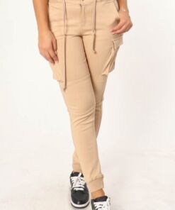 High Waist Cargo Jogger with Drawstring