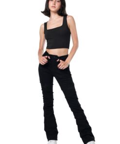 HIGH RISE RIP OFF STACK JEANS
